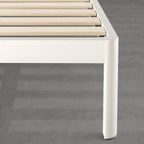 Upholstered Metal Platform Bed with Foam-Filled Headboard – 3 Color Options