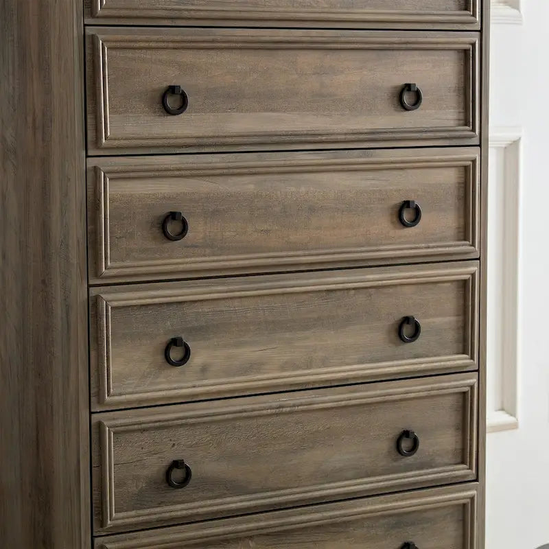 Modern 6-Drawer Dresser with Smooth Gliding Drawers – Anti-Tip, Particleboard Frame