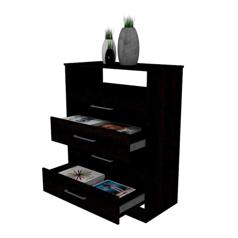 Continental Dresser, Superior Top, Four Drawers, One Shelf