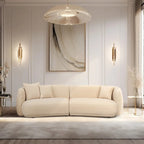 Neutral Modern 4-Seat Rectangle Curved Sofa – 117 x 49 x 31