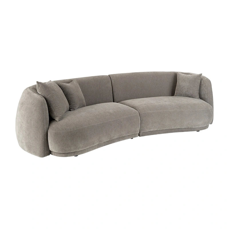 Neutral Modern 4-Seat Rectangle Curved Sofa – 117 x 49 x 31