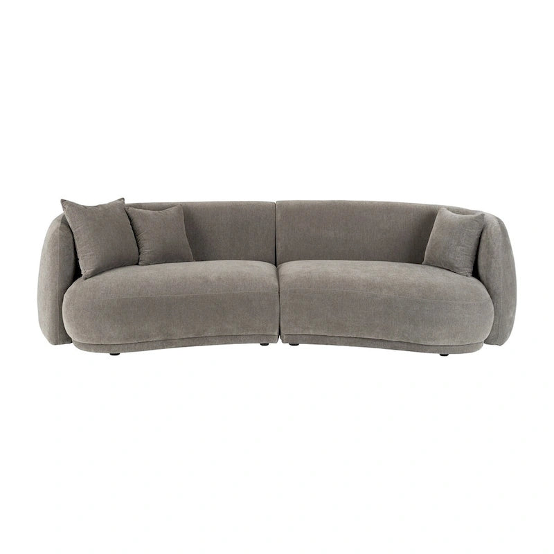 Neutral Modern 4-Seat Rectangle Curved Sofa – 117 x 49 x 31
