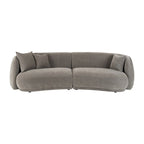 Neutral Modern 4-Seat Rectangle Curved Sofa – 117 x 49 x 31