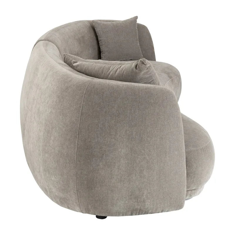 Neutral Modern 4-Seat Rectangle Curved Sofa – 117 x 49 x 31