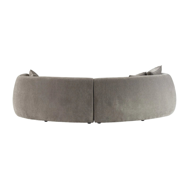 Neutral Modern 4-Seat Rectangle Curved Sofa – 117 x 49 x 31