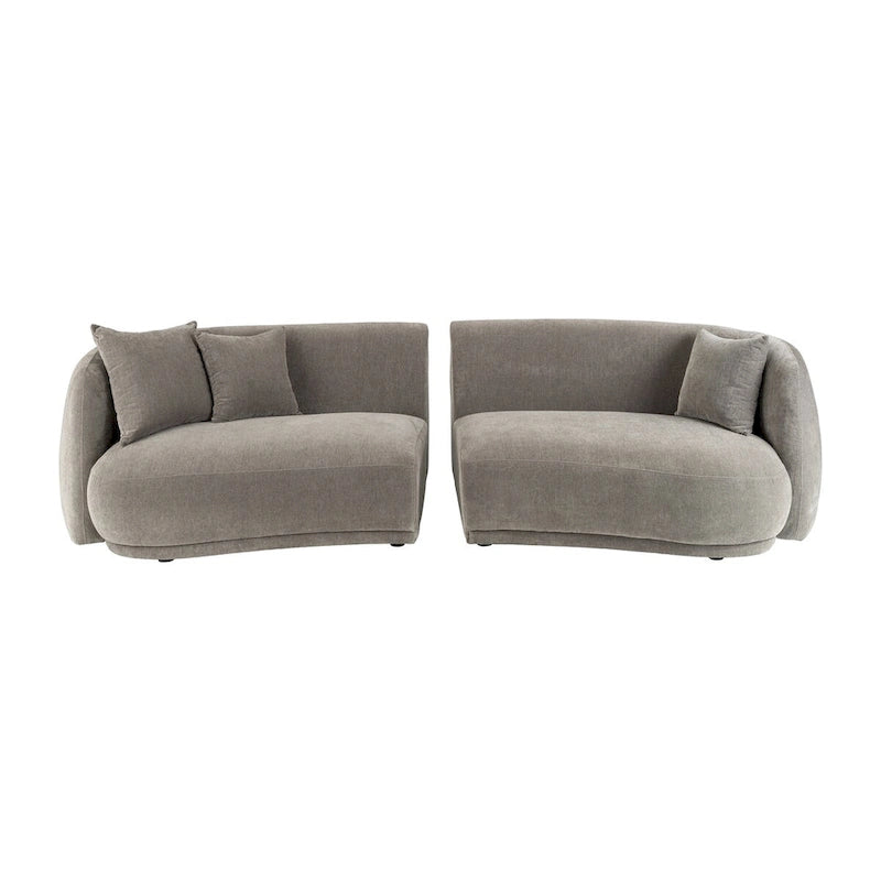 Neutral Modern 4-Seat Rectangle Curved Sofa – 117 x 49 x 31
