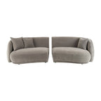 Neutral Modern 4-Seat Rectangle Curved Sofa – 117 x 49 x 31