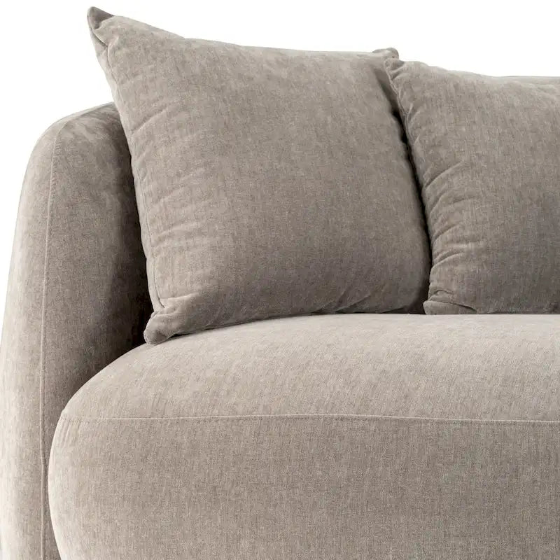 Neutral Modern 4-Seat Rectangle Curved Sofa – 117 x 49 x 31