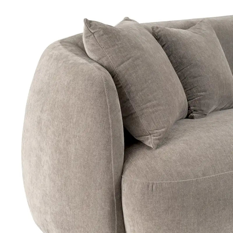 Neutral Modern 4-Seat Rectangle Curved Sofa – 117 x 49 x 31