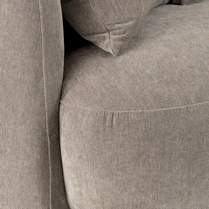 Neutral Modern 4-Seat Rectangle Curved Sofa – 117 x 49 x 31