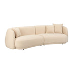 Neutral Modern 4-Seat Rectangle Curved Sofa – 117 x 49 x 31