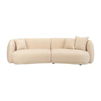 Neutral Modern 4-Seat Rectangle Curved Sofa – 117 x 49 x 31