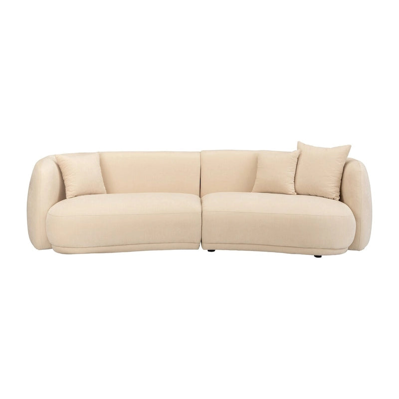 Neutral Modern 4-Seat Rectangle Curved Sofa – 117 x 49 x 31