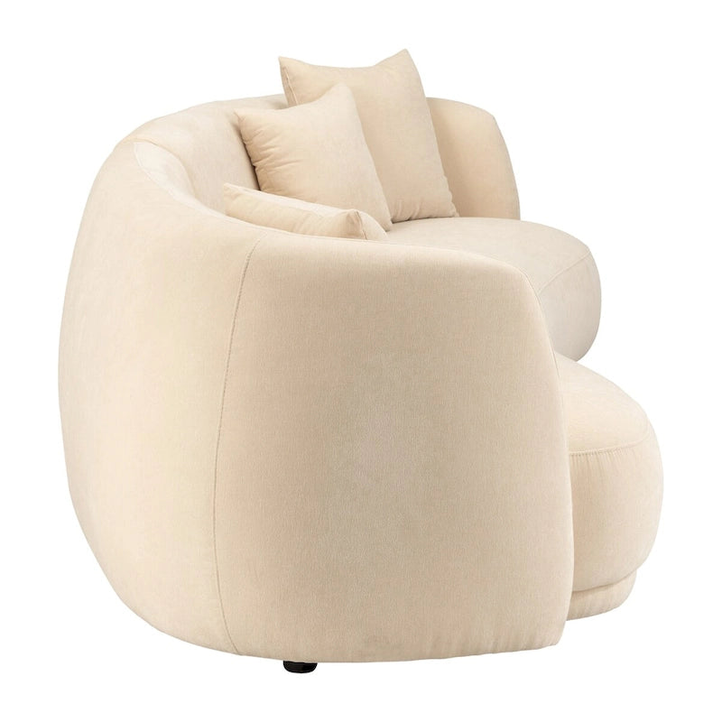 Neutral Modern 4-Seat Rectangle Curved Sofa – 117 x 49 x 31