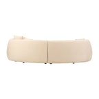 Neutral Modern 4-Seat Rectangle Curved Sofa – 117 x 49 x 31