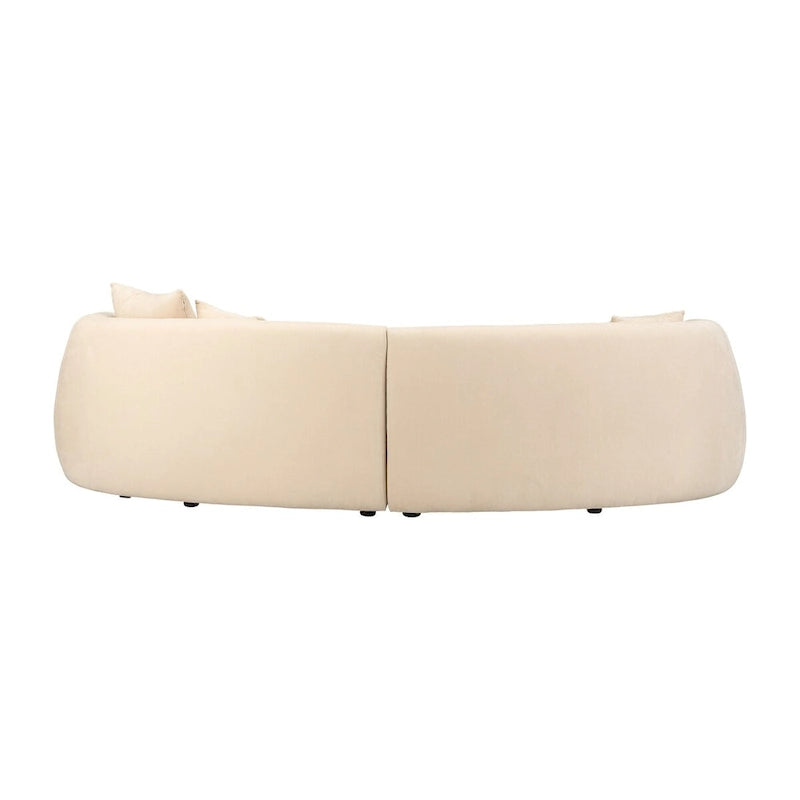 Neutral Modern 4-Seat Rectangle Curved Sofa – 117 x 49 x 31