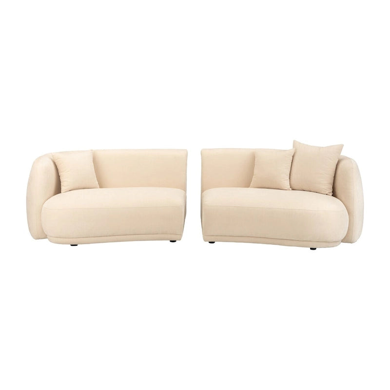 Neutral Modern 4-Seat Rectangle Curved Sofa – 117 x 49 x 31