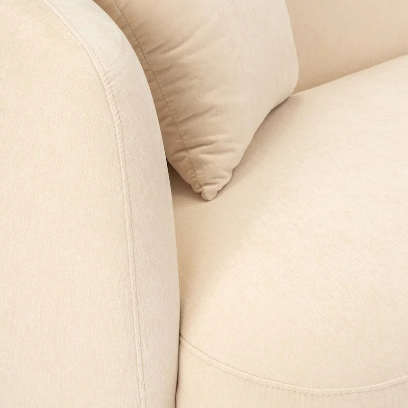 Neutral Modern 4-Seat Rectangle Curved Sofa – 117 x 49 x 31