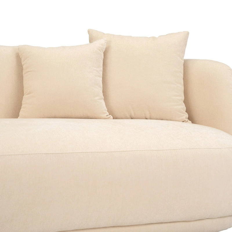 Neutral Modern 4-Seat Rectangle Curved Sofa – 117 x 49 x 31