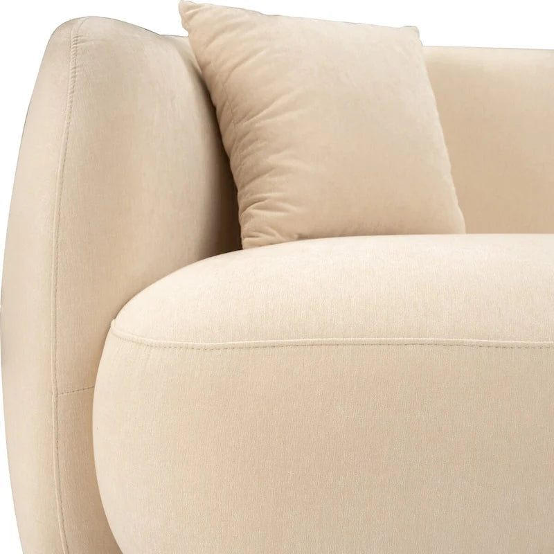 Neutral Modern 4-Seat Rectangle Curved Sofa – 117 x 49 x 31
