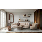 Neutral Modern 4-Seat Rectangle Curved Sofa – 117 x 49 x 31
