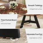 Rustic Round Dining Table Circle Dinner Table for 4 People