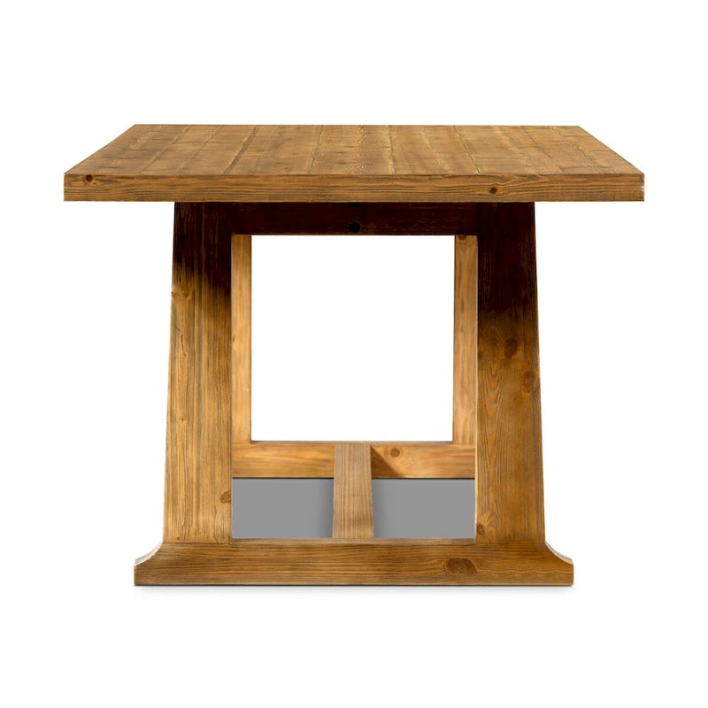Marie Rustic Solid Pine Dining Table with Trestle Base – Honey Hue, 2 Sizes