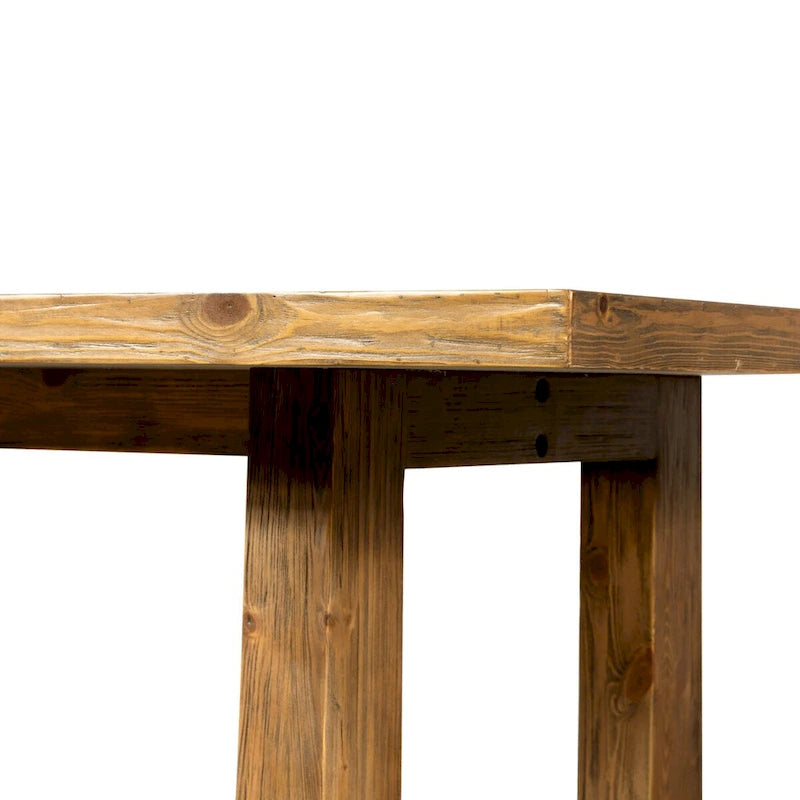 Marie Rustic Solid Pine Dining Table with Trestle Base – Honey Hue, 2 Sizes