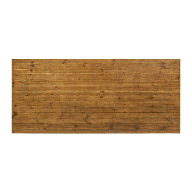 Marie Rustic Solid Pine Dining Table with Trestle Base – Honey Hue, 2 Sizes