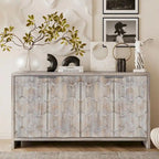 Farmhouse Style 4-Door Wooden Sideboard Buffet Cabinet