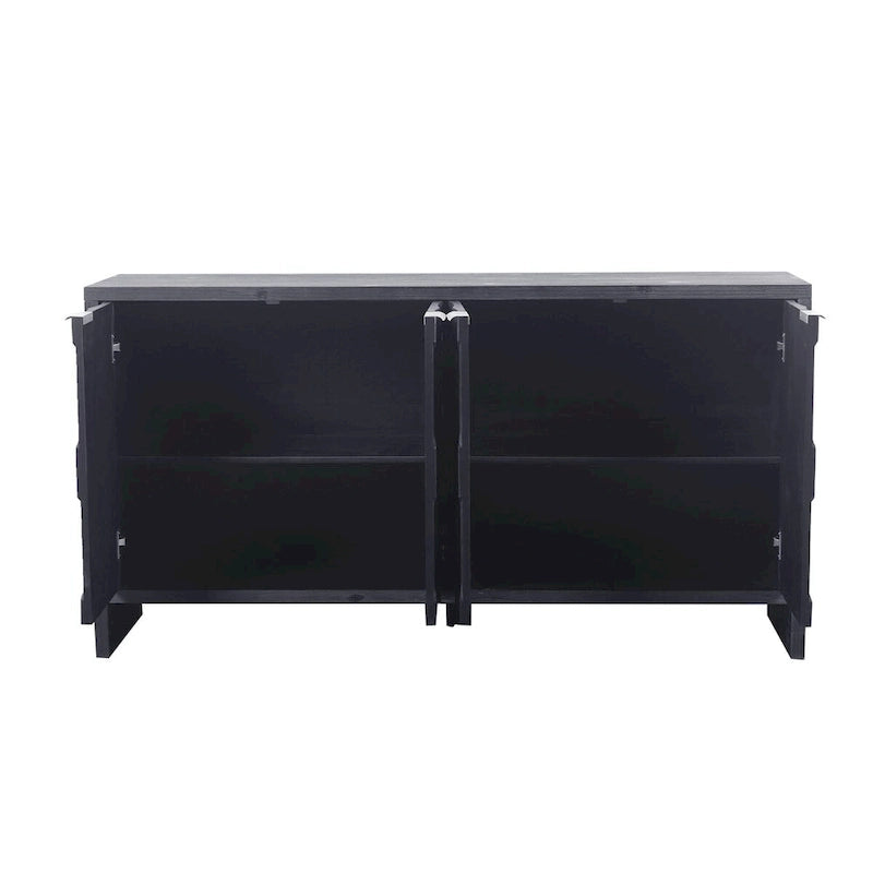 Farmhouse Style 4-Door Wooden Sideboard Buffet Cabinet