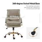 Modern Faux Leather Adjustable Height Tilting Office Chair with 360° Swivel & Metal Base