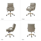 Modern Faux Leather Adjustable Height Tilting Office Chair with 360° Swivel & Metal Base