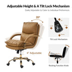 Modern Faux Leather Adjustable Height Tilting Office Chair with 360° Swivel & Metal Base