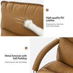Modern Faux Leather Adjustable Height Tilting Office Chair with 360° Swivel & Metal Base