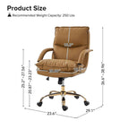 Modern Faux Leather Adjustable Height Tilting Office Chair with 360° Swivel & Metal Base