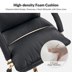 Modern Faux Leather Adjustable Height Tilting Office Chair with 360° Swivel & Metal Base