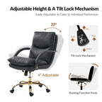 Modern Faux Leather Adjustable Height Tilting Office Chair with 360° Swivel & Metal Base