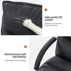 Modern Faux Leather Adjustable Height Tilting Office Chair with 360° Swivel & Metal Base