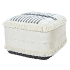 18-Inch White 100% Cotton Ottoman – Decorative & Functional Accent Seat