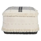 18-Inch White 100% Cotton Ottoman – Decorative & Functional Accent Seat