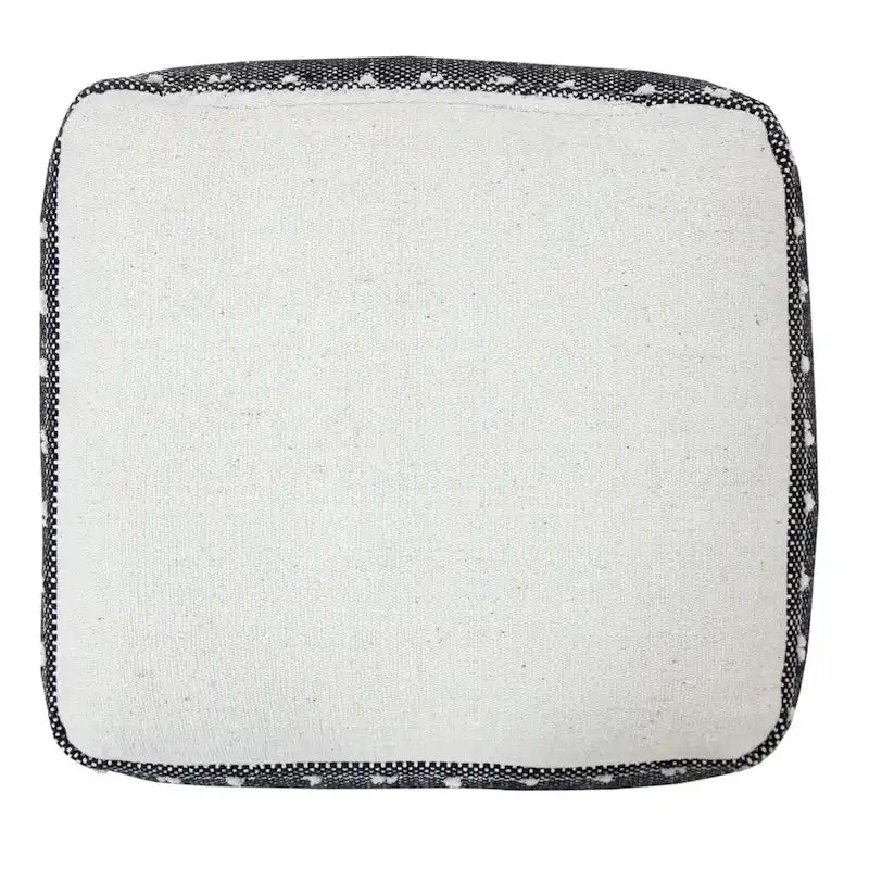 18-Inch White 100% Cotton Ottoman – Decorative & Functional Accent Seat