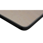 48" Square Breakroom Table with Tapered Legs & 4 Stack Chairs – Maple/Black
