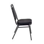 48" Square Breakroom Table with Tapered Legs & 4 Stack Chairs – Maple/Black