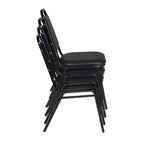48" Square Breakroom Table with Tapered Legs & 4 Stack Chairs – Maple/Black