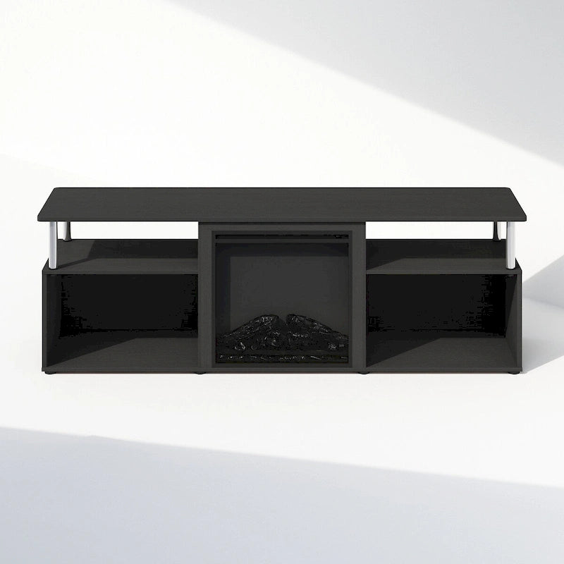 Jensen Open Storage No-Heat Decorative Electric Fireplace TV Stand for TVs up to 70 Inch