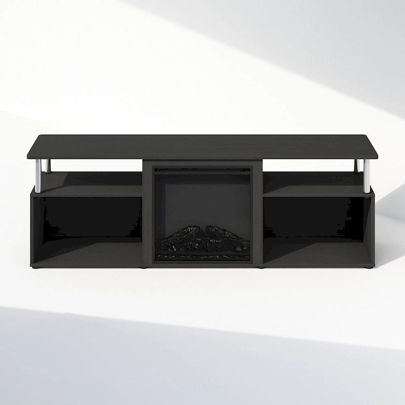 Jensen Open Storage No-Heat Decorative Electric Fireplace TV Stand for TVs up to 70 Inch