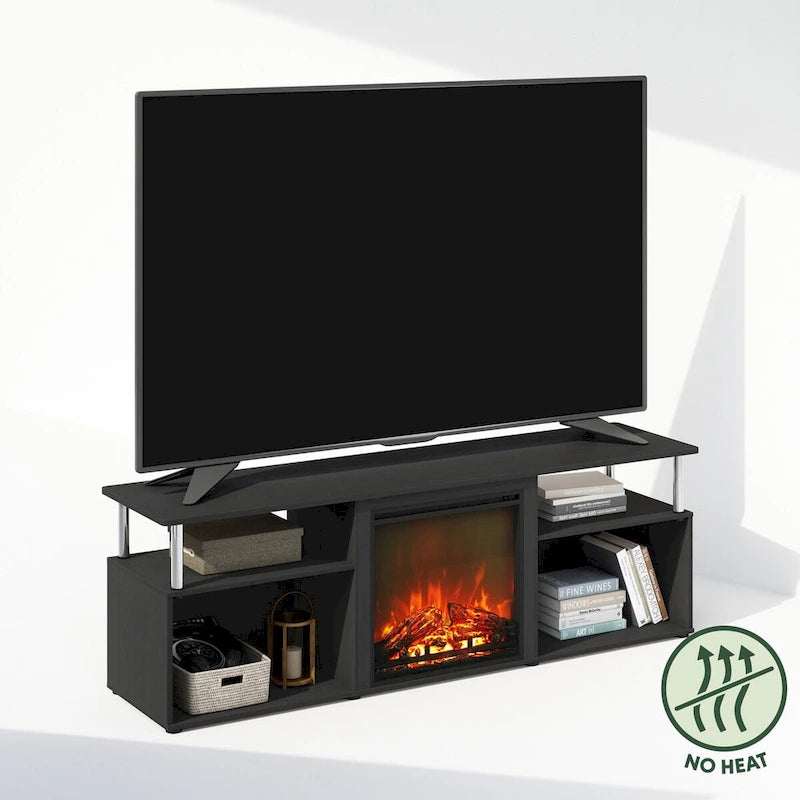 Jensen Open Storage No-Heat Decorative Electric Fireplace TV Stand for TVs up to 70 Inch