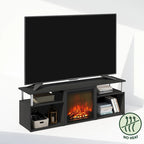 Jensen Open Storage No-Heat Decorative Electric Fireplace TV Stand for TVs up to 70 Inch