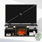 Jensen Open Storage No-Heat Decorative Electric Fireplace TV Stand for TVs up to 70 Inch
